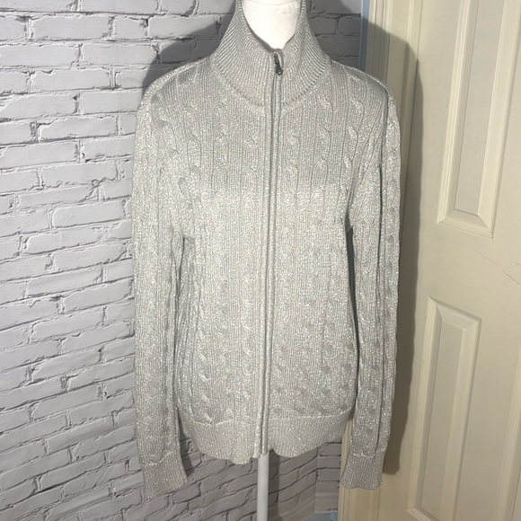 Stunning L- Ralph Lauren Active Glitter Cardigan - Picture 2 of 8